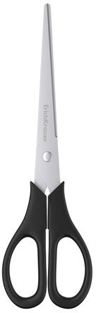 Ножницы ERICH KRAUSE "Standard", 190 мм, черные, в картонной упаковке с европодвесом, 21881