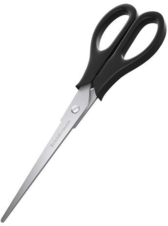 Ножницы ERICH KRAUSE "Standard", 190 мм, черные, в картонной упаковке с европодвесом, 21881