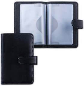 Визитница/кредитница однорядная GALANT "Ritter", на 24 карты, под гладкую кожу, застежка, черная, 235400