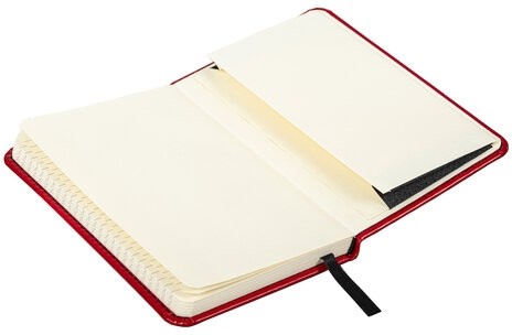 Блокнот МАЛЫЙ ФОРМАТ (100x150 мм) А6, BRAUBERG "Office", под кожу, 80 л., клетка, красный, 113326