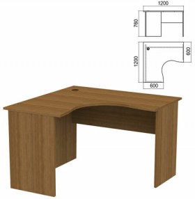 Стол компактный &quot;Арго&quot;, 1200х1200х760 мм, левый, орех (КОМПЛЕКТ)