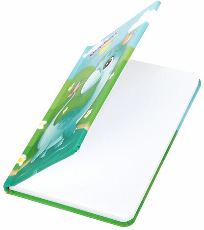 Блокнот с резинкой в клетку 96 л., МАЛЫЙ ФОРМАТ А6 (109х148 мм), твердая обложка, ЮНЛАНДИЯ, "Дино", 113744