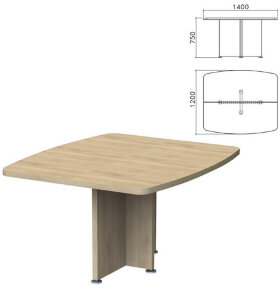 База стола для переговоров "Приоритет" 1400х1200х750 мм, кронберг (КОМПЛЕКТ)