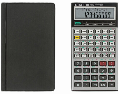 Калькулятор инженерный двухстрочный STAFF STF-169 (143х78 мм), 242 функции, 10+2 разрядов, 250138
