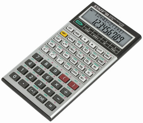 Калькулятор инженерный двухстрочный STAFF STF-169 (143х78 мм), 242 функции, 10+2 разрядов, 250138