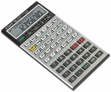 Калькулятор инженерный двухстрочный STAFF STF-169 (143х78 мм), 242 функции, 10+2 разрядов, 250138