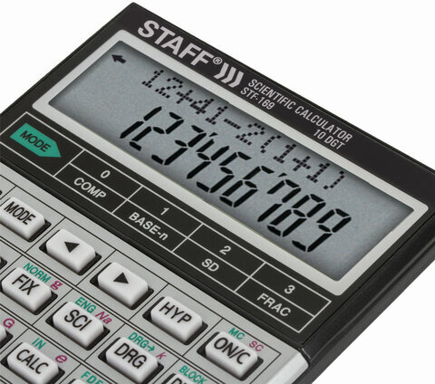 Калькулятор инженерный двухстрочный STAFF STF-169 (143х78 мм), 242 функции, 10+2 разрядов, 250138