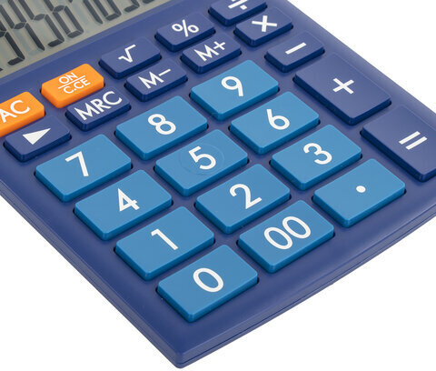 Калькулятор настольный BRAUBERG ULTRA-12-BU (192x143 мм), 12 разрядов, двойное питание, СИНИЙ, 250492