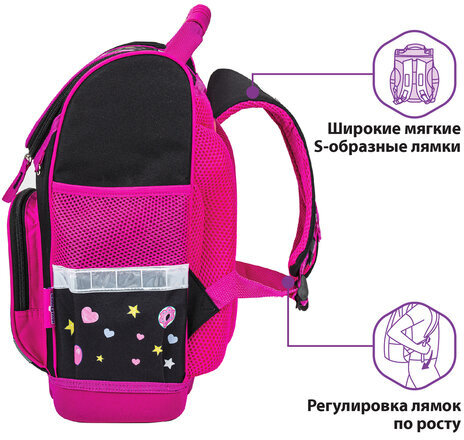 Ранец ЮНЛАНДИЯ WISE для начальной школы, "Magic unicorn", 37x29х15 см, 270584