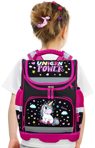 Ранец ЮНЛАНДИЯ WISE для начальной школы, "Magic unicorn", 37x29х15 см, 270584