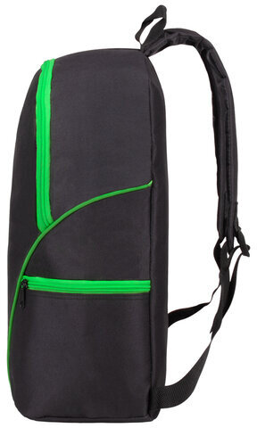Рюкзак STAFF TRIP универсальный, 2 кармана, черный с салатовыми деталями, 40x27x15,5 см, 270788