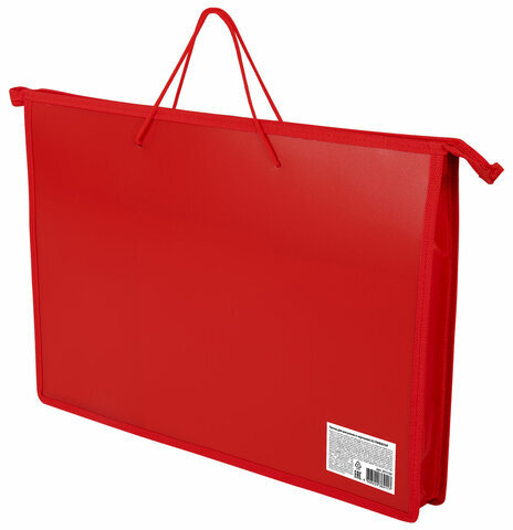 Папка для рисунков и чертежей ПИФАГОР А3, пластик, красная, 271133