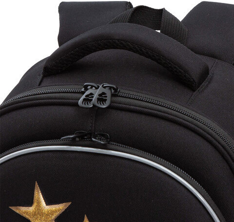 Ранец GRIZZLY анатомическая спинка, c брелоком, для девочек, STAR COMET, 36х28х20 см, RAz-486-5/1