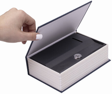 Сейф-книга "Английский словарь", 54х115х180 мм, ключевой замок, темно-синий, BRAUBERG, 291179