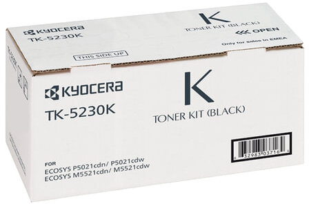 Тонер-картридж KYOCERA (TK-5230K) ECOSYS P5021cdn/cdw/M5521cdn/cdw, черный, ресурс 2600 стр., оригинальный, 1T02R90NL0