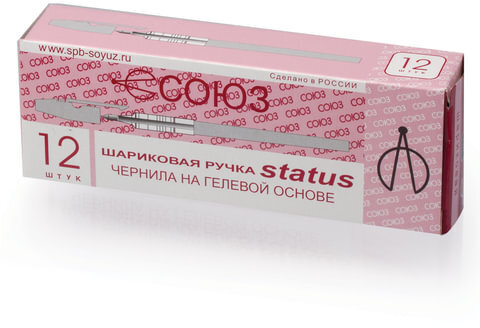 Ручка гелевая СОЮЗ "Status", СИНЯЯ, корпус тонированный, узел 0,7 мм, линия письма 0,4 мм, РГ 133-01