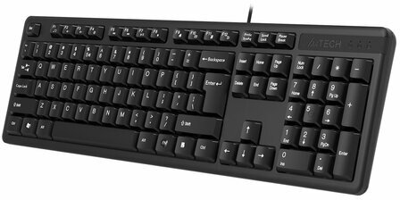 Клавиатура проводная A4TECH KK-3, USB, 104 кнопки, черная, 1530244