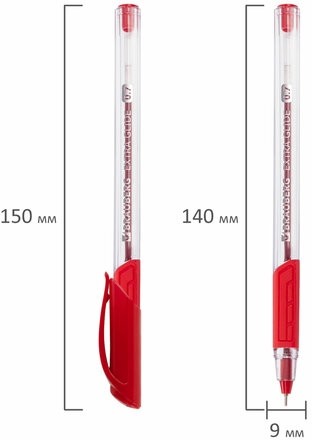 Ручка шариковая масляная BRAUBERG "Extra Glide GT", КРАСНАЯ, трехгранная, узел 0,7 мм, линия письма 0,35 мм, 142920