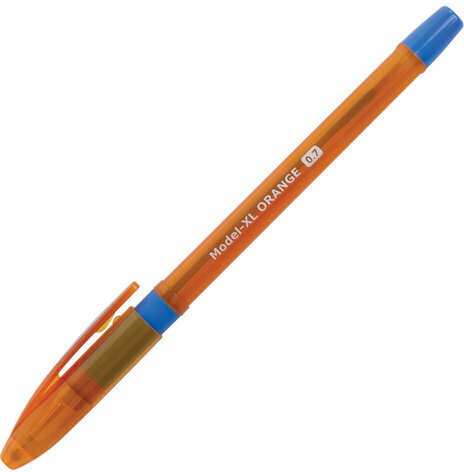 Ручка шариковая масляная с грипом BRAUBERG Model-XL ORANGE, СИНЯЯ, узел 0,7 мм, линия 0,35 мм, 143246