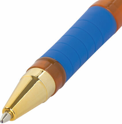 Ручка шариковая масляная с грипом BRAUBERG Model-XL ORANGE, СИНЯЯ, узел 0,7 мм, линия 0,35 мм, 143246