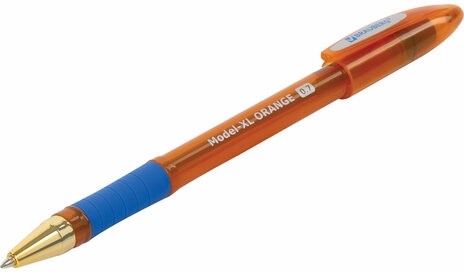 Ручка шариковая масляная с грипом BRAUBERG Model-XL ORANGE, СИНЯЯ, узел 0,7 мм, линия 0,35 мм, 143246