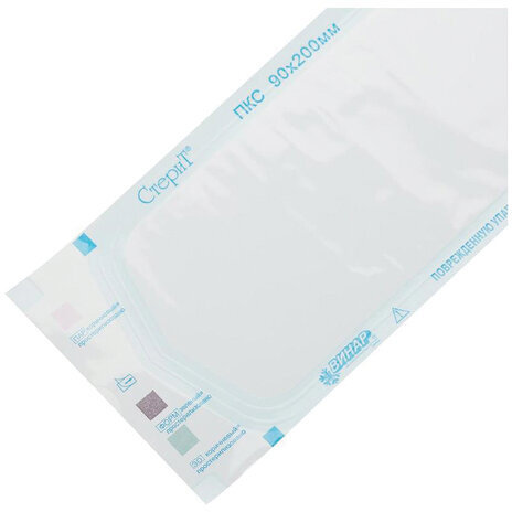 Пакет комбинированный самоклеящийся ВИНАР СТЕРИТ, комплект 100 шт., для ПАРОВОЙ/ГАЗОВОЙ стерилизации, 90х200 мм