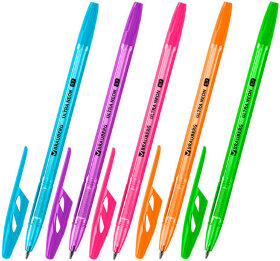 Ручка шариковая BRAUBERG &quot;ULTRA NEON&quot;, СИНЯЯ, узел 0,7 мм, чернила ГЕРМАНИЯ, наконечник ШВЕЙЦАРИЯ, 143566