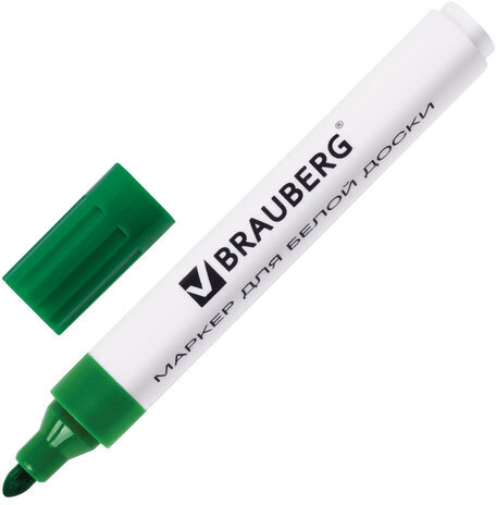Маркеры стираемые для белой доски НАБОР 4 ЦВЕТА, BRAUBERG, 5 мм, 150417
