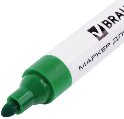 Маркеры стираемые для белой доски НАБОР 4 ЦВЕТА, BRAUBERG, 5 мм, 150417