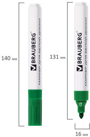 Маркеры стираемые для белой доски НАБОР 4 ЦВЕТА, BRAUBERG, 5 мм, 150417