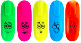 Текстовыделитель ЮНЛАНДИЯ &quot;НЕОНЧИКИ&quot;, мини, АССОРТИ В ПЛАСТИКОВОЙ БАНКЕ, линия 1-5 мм, 151766