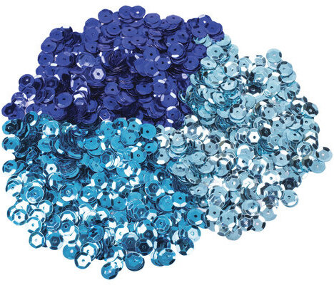 Пайетки для творчества "Классика", оттенки голубого, 8 мм, 30 грамм, 3 цвета, ОСТРОВ СОКРОВИЩ, 661265