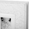 Фотоальбом BRAUBERG свадебный, 20 магнитных листов 30х32 см, обложка под фактурную кожу, на кольцах, белый, 390691