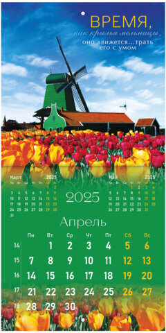 Календарь настенный перекидной на 2025 г., BRAUBERG, 12 листов, 22,5х22,5 см, МИНИ, "Мотивация", 116181