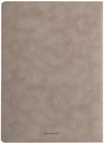 Тетрадь-скетчбук 60 л. обложка кожзам под замшу, сшивка, B5 (179х250мм), 70 г/м2, СЕРЫЙ, BRAUBERG CAPRISE, 403865
