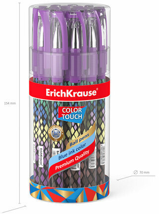 Ручка шариковая ERICH KRAUSE ColorTouch "Purple python", СИНЯЯ, узел 0,7 мм, линия письма 0,35 мм, 50743