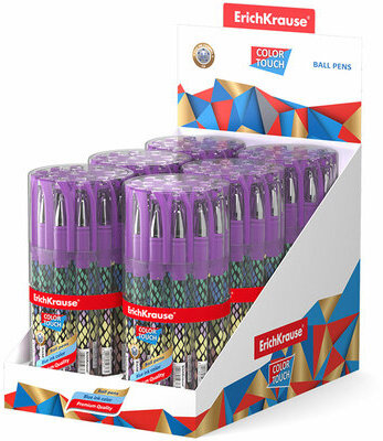 Ручка шариковая ERICH KRAUSE ColorTouch "Purple python", СИНЯЯ, узел 0,7 мм, линия письма 0,35 мм, 50743