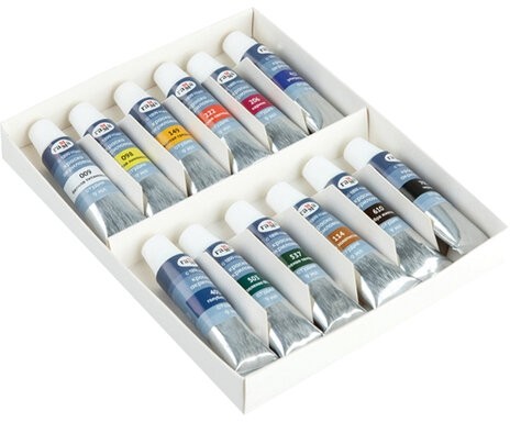 Краски акриловые художественные ГАММА "Студия", 12 цветов, туба 9 мл, картонная упаковка, 15032021