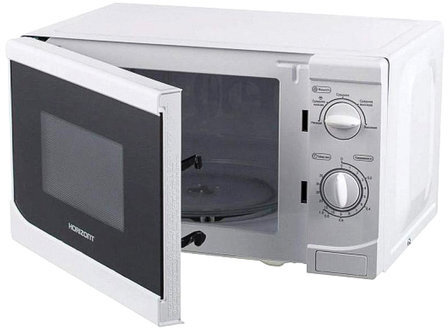 Микроволновая печь HORIZONT 20MW700-1378B, объем 20 л, мощность 700 Вт, механическое управление, белая