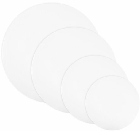 Холсты на подрамнике 4 шт., круглые 20, 30, 40, 50 см, грунтованные, 380 г/м2, 100% хлопок, BRAUBERG ART, 192331