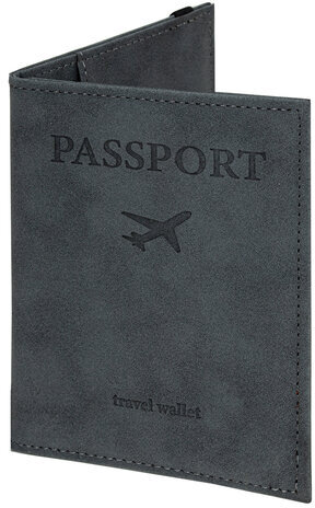 Обложка для паспорта с карманами и резинкой, мягкая экокожа, "PASSPORT", серая, BRAUBERG, 238203