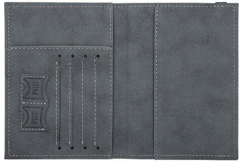 Обложка для паспорта с карманами и резинкой, мягкая экокожа, "PASSPORT", серая, BRAUBERG, 238203