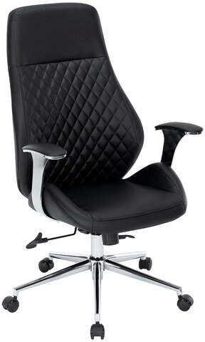 Кресло офисное CHAIRMAN CH 790, хром, эргономичное, экокожа, черное, 7145936