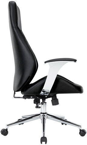 Кресло офисное CHAIRMAN CH 790, хром, эргономичное, экокожа, черное, 7145936