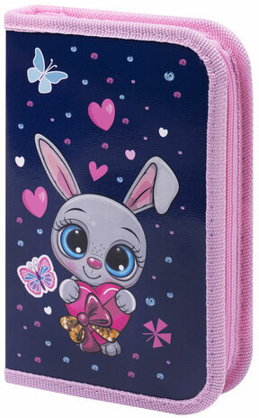 Пенал ПИФАГОР, 1 отделение, ламинированный картон, 19х11 см, "Lovely Bunny", 271501