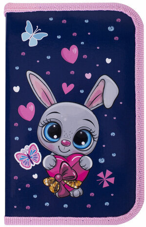 Пенал ПИФАГОР, 1 отделение, ламинированный картон, 19х11 см, "Lovely Bunny", 271501