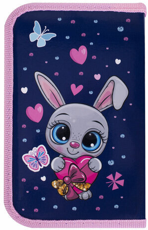 Пенал ПИФАГОР, 1 отделение, ламинированный картон, 19х11 см, "Lovely Bunny", 271501