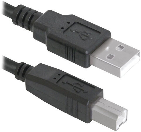 Кабель USB 2.0 AM-BM, 1,8 м, DEFENDER, для подключения принтеров, МФУ и периферии, 83763