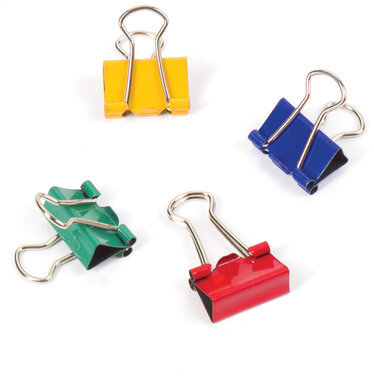 Зажимы для бумаг BRAUBERG, КОМПЛЕКТ 12 шт., 15 мм, на 45 листов, цветные, картонная коробка, 224469