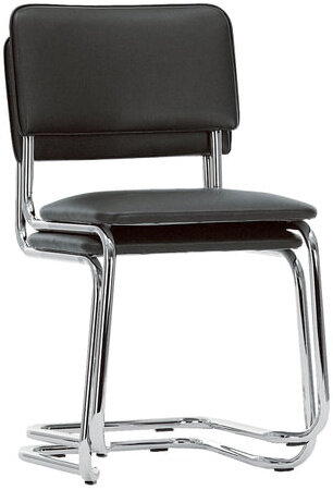 Стулья для персонала и посетителей "Sylwia", комплект 2 шт., хром, кожзам черный